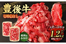 【豊後牛】切り落とし 1.2kg (600g×2) 焼肉 ステーキ 霜降り