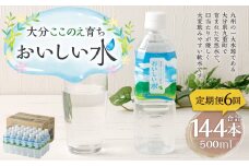 【6ヶ月定期便】大分 ここのえ育ち おいしい 水 500ml×24本 合計144本