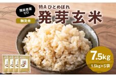 特Aひとめぼれ米 残留農薬ゼロ 発芽玄米 1.5kg×5袋(7.5kg) 