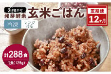 【冷凍】【12ヶ月定期便】レンジ対応！3日寝かせ発芽酵素玄米ごはん24食分×12ヶ月