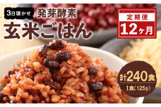 【12ヶ月定期便】 レンジ対応！ 3日寝かせ 発芽酵素 玄米ごはん (ひとめぼれ) 20食分 × 12回 【常温】 玄米 大分県産