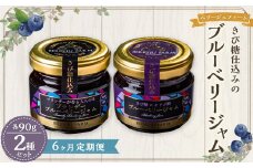 【6ヶ月定期便】きび糖 仕込みの ブルーベリー ジャム 2種 セット 各90g×1瓶 ブルーベリー ジャム 瓶詰め 瓶 