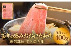 「百年の恵み おおいた和牛」A5すき焼き 400g おおいた和牛 黒毛和牛 A5 等級 牛肉 ロース 肩ロース もも 400g 霜降り 血統 大分 肉