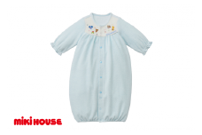 ミキハウス ストレッチパイル ツーウェイオール ( ブルー ) ベビー服 ベビー ベビー用品 赤ちゃん 新生児 パイル素材 吸水性 ツーウェイオール カバーオール ツーウェイドレス ふわふわ 柔らかい 春 秋 冬 どうぶつ 刺繍 上品 かわいい 出産準備 出産祝い ベビーアイテム ミキハウス ストレッチ パイル ヨーク ブルー