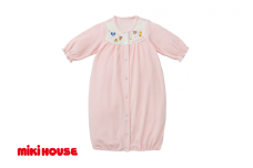 ミキハウス ストレッチパイル ツーウェイオール ( ピンク ) ベビー服 ベビー ベビー用品 ベビーグッズ 赤ちゃん 新生児 出産準備 出産祝い パイル素材 ツーウェイオール ツーウェイドレス 柔らかい 吸水性 ふわふわ 春 秋 冬 ヨーク 刺繍 どうぶつ 上品 かわいい ホック カバーオール ストレッチ パイル ピンク ミキハウス