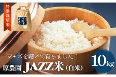 《先行予約》令和7年度産 原農園 JAZZ米 (白米)  10kg ひとめぼれ JAZZ 有機栽培 特別栽培米 堆肥 光合成細菌 有効微生物 アートテン農法 抗酸化農法 有効微生物農法 きりかぶ山 地力 白米 環境 地域特産 自然栽培 完熟堆肥 健康