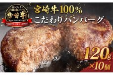 宮崎牛100% こだわり ハンバーグ 120g×10個 国産 黒毛和牛 惣菜