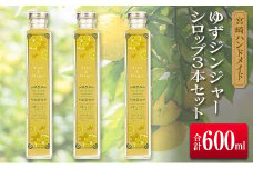 ◆宮崎ハンドメイド　ゆずジンジャーシロップ×3本(合計600ml)