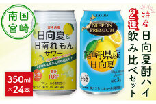 南国宮崎県特産「日向夏」でつくった酎ハイ 2種飲み比べセット 350ml×24本