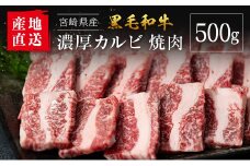 【産地直送】宮崎県産 黒毛和牛 濃厚カルビ 焼肉 500g