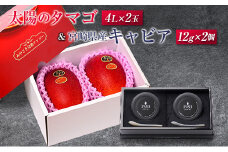 太陽のタマゴ(4L×2玉)と宮崎県産キャビア12g×2個セット