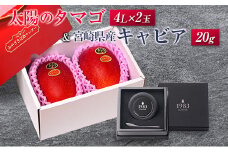 太陽のタマゴ(4L×2玉)と宮崎県産キャビア20g