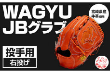 宮崎県産牛革使用 WAGYU JB 硬式用 グラブ 投手用 JB-001T(オレンジ/右投げ用)_M147-008_01