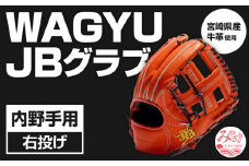 宮崎県産牛革使用 WAGYU JB 硬式用 グラブ 内野手用 JB-004(オレンジ/右投げ用)_M147-014_01