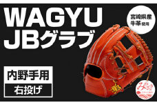 宮崎県産牛革使用 WAGYU JB 硬式用 グラブ 内野手用 JB-004S(オレンジ/右投げ用)_M147-017_01