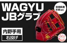 宮崎県産牛革使用 WAGYU JB 硬式用 グラブ 内野手用 JB-004S(パワーオレンジ/右投げ用)_M147-018_01