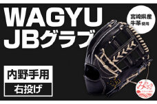 宮崎県産牛革使用 WAGYU JB 硬式用 グラブ 内野手用 JB-006(ブラック/右投げ用)_M147-025_01