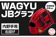 宮崎県産牛革使用 WAGYU JB 硬式用 グラブ 内野手用 JB-006T(パワーオレンジ/右投げ用)_M147-048_02