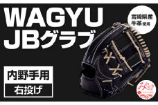 宮崎県産牛革使用 WAGYU JB 硬式用 グラブ 内野手用 JB-006T(ブラック/右投げ用)_M147-049_02