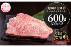 宮崎県産 厚切り 宮崎牛 サーロインステーキ 600g(300g×2)_M155-001_03
