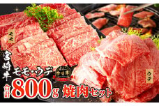 宮崎牛 モモ ウデ 焼肉 セット 各400g 合計800g_M132-012_02