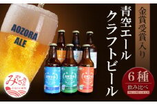 青空エールこだわりのクラフトビール飲み比べ詰め合わせセット〈フルーツビール入り〉6種×6本（330ml瓶×6本）_M170-001