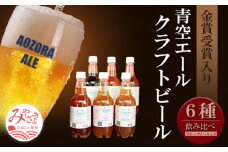 青空エールこだわりのクラフトビール飲み比べ詰め合わせセット〈フルーツビール入り〉6種6本（500mlペットボトル×6本）_M170-002