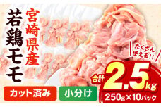 宮崎県産鶏モモ切り身 合計2.5kg_M144-004
