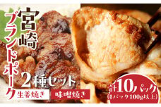 宮崎ブランドポーク2種セット　生姜焼き・味噌焼きセット　計10パック（1パック100g以上）_M199-002