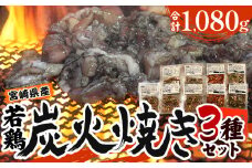 宮崎「小料理ひゅう」県産若鶏炭火焼き3種 計1.08kg_M210-004_03