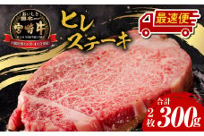 【最速便】宮崎牛 ヒレステーキ 2枚 合計300g_M243-007_01-2W