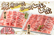 宮崎県産豚 肩ロース・ロース セット 各600g 計1.2kg_M132-040
