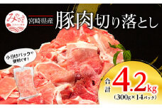 宮崎県産 豚肉切り落とし 合計4.2kg（300g×14パック）_M262-001