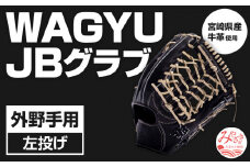 宮崎県産牛革使用 WAGYU JB 硬式用 グラブ 外野手用 JB-009(ブラック/左投げ用)_M147-068