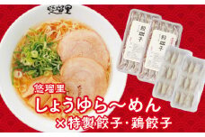 悠瑠里しょうゆら～めん4食セット×悠瑠里特製餃子2P×鶏餃子2P_M293-009