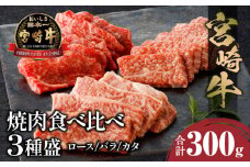 宮崎牛焼肉食べ比べ3種盛 合計300g_M243-030
