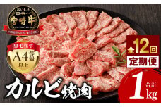 【定期便全12回】宮崎牛 カルビ焼肉 合計1kg_M243-T009-03