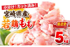 【最速便】宮崎県産若鶏 もも肉 5kg（250g×20パック）_M146-008_02-2W
