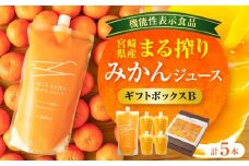 宮崎県産 まる搾りみかんジュース ギフトボックスB 1,000ml×1本、220ml×4本_M249-011-02