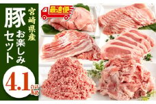 【最速便】宮崎県産豚お楽しみセット 計4.1kg_M241-002-2W