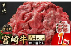 宮崎牛切り落とし1kg≪スキンパック包装でお届け!≫_13-2602_ (都城市) 牛肉 切り落とし 宮崎牛 和牛 国産 モモ肉 小分け 200g×5P 牛肉 肉 牛丼 炒めもの カレー 肉じゃが