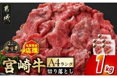 生産農家応援! 宮崎牛切り落とし1kg≪スキンパック包装でお届け!≫_13-2602_ (都城市) 牛肉 切り落とし 宮崎牛 和牛 国産 モモ肉 小分け 200g×5P 牛肉 肉 牛丼 炒めもの カレー 肉じゃが