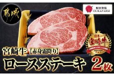 宮崎牛【赤身霜降り】ロースステーキ200g×2枚_18-6502(都城市) 牛肉 宮崎牛 ロースステーキ400g(200g×2) ステーキソース付き サシ入り赤身霜降り牛肉 ステーキ 鉄板焼き ギフト 贈答用