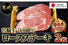 宮崎牛【赤身霜降り】ロースステーキ200g×2枚_18-6502(都城市) 牛肉 宮崎牛 ロースステーキ400g(200g×2) ステーキソース付き サシ入り赤身霜降り牛肉 ステーキ 鉄板焼き ギフト 贈答用