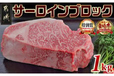 宮崎牛サーロインブロック1kg_AF-2501_(都城市) サーロインブロック肉 1キロ 肉のながやま 自社飼育 牛肉 焼肉 ステーキ すき焼き キャンプ