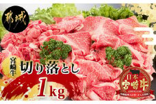 宮崎牛切り落とし1kg_18-6401_(都城市)  500g×2パック 計1キロ 冷凍保存可 牛モモ肉 牛バラ肉 ミックス 肉じゃが カレー 炒め物 すき焼きなどに 国産黒毛和牛