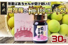 徳重ばあちゃんが受け継いだ梅肉エキス30g_AA-4901_(都城市) 鶯宿梅(おうしゅくばい) 梅肉エキス(30g×1本) ミネラル成分たっぷり 自然栽培の梅 梅エキス うめエキス 有限会社 徳重紅梅園