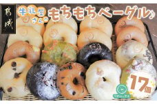 もちもちやわらかい牛乳屋さんのベーグル17個_MJ-3306_(都城市) シンプルな定番ミルクベーグル 全粒粉ベーグル 塩ベーグル プレーン ブランベーグル おまかせ ベーグルセット 牛乳100％使用 パン スイーツ 朝食