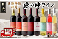 天孫降臨神話・愛の神 ワイン8本セット ≪みやこんじょ特急便≫_65-2001_(都城市) 赤ワイン 白ワイン ロゼワイン 720ml 極甘口 やや辛口 辛口 果実酒