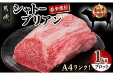 宮崎牛シャトーブリアンブロック1kg_AJ-8901_(都城市) 宮崎牛肉 希少部位 シャトーブリアン (1キロ) 塊肉 ブロック肉 カットしてステーキ 焼肉などに お誕生日 贈り物 ギフト 贈答用 牛肉 肉 脂肪が少ない 柔らかい 上品な味